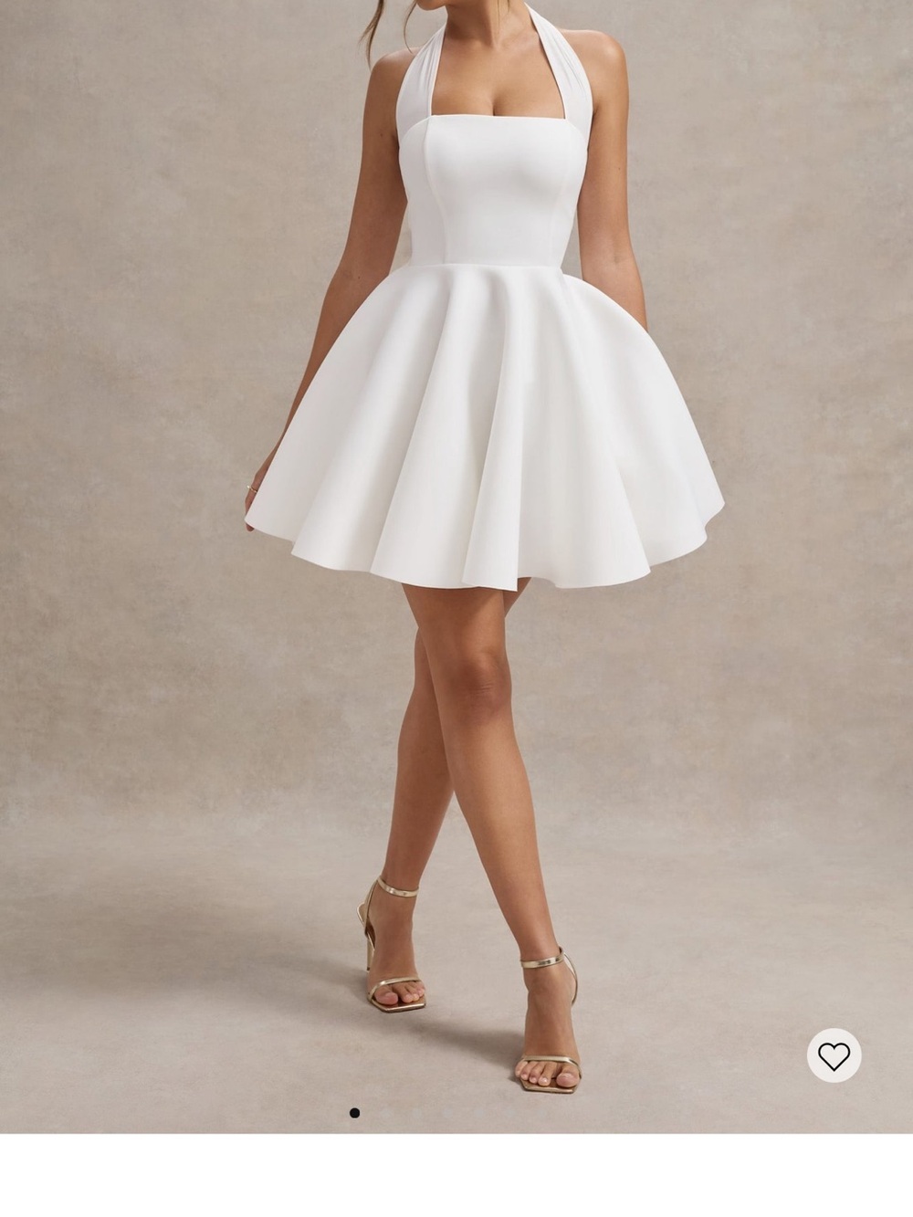 Peggy White Halter-Neck Flared Mini Dress